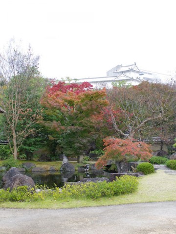 残念ながら姫路城は改修中で囲われております。